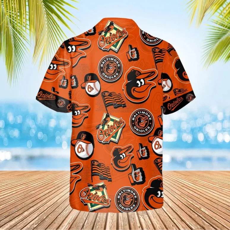 Baltimore Orioles Bold Icons Hawaiian Shirt