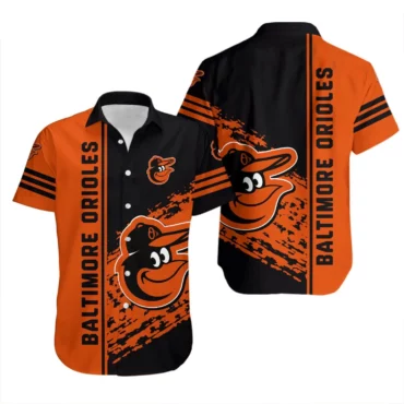 Baltimore Orioles Bold Streak Hawaiian Shirt