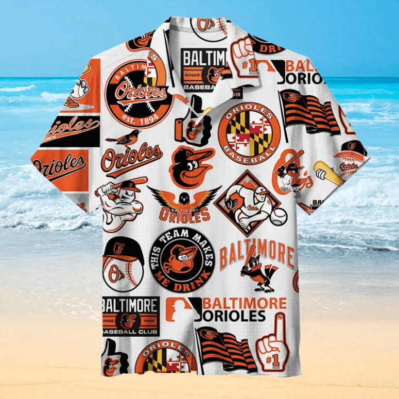 Baltimore Orioles Classic Collage Hawaiian Shirt