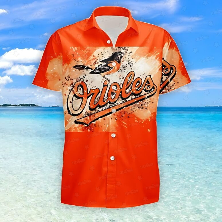 Baltimore Orioles Coastal Splash Hawaiian Shirt