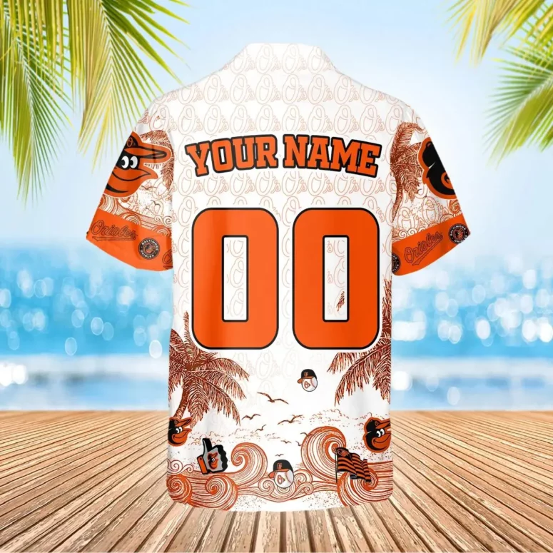 Baltimore Orioles Custom Palm Breeze Hawaiian Shirt