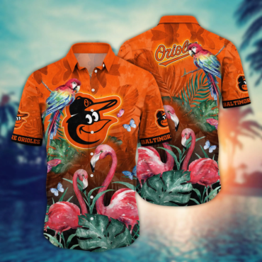 Baltimore Orioles Flamingo Paradise Hawaiian Shirt