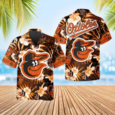 Baltimore Orioles Floral Island Hawaiian Shirt