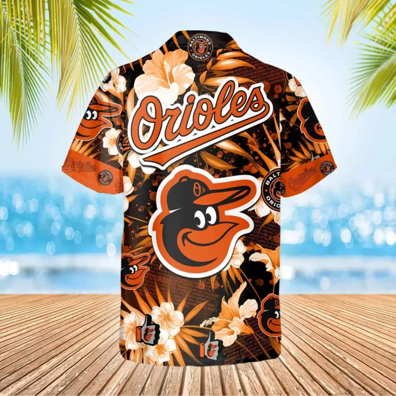 Baltimore Orioles Floral Island Hawaiian Shirt