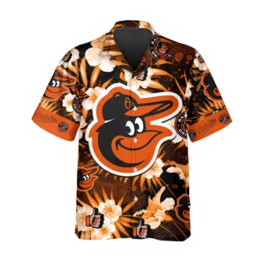 Baltimore Orioles Floral Island Hawaiian Shirt