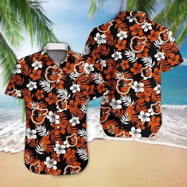 Baltimore Orioles Floral Splash Hawaiian Shirt