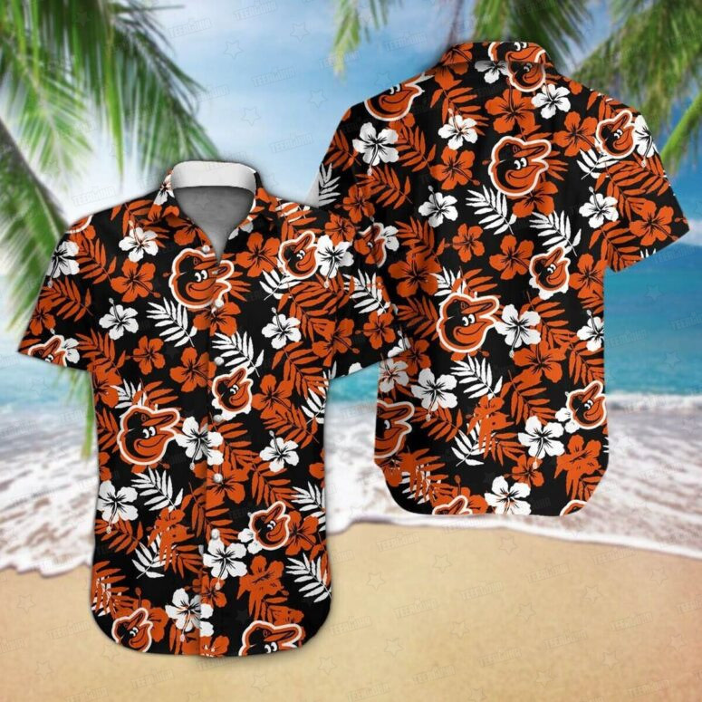 Baltimore Orioles Floral Vibes Hawaiian Shirt