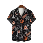 Baltimore Orioles Island Icons Hawaiian Shirt Front - TeeAloha