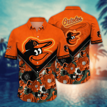 Baltimore Orioles Neon Bloom Hawaiian Shirt