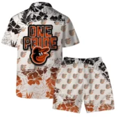 Baltimore Orioles One Pride Tropical Hawaiian Shirt Back With Short - TeeAloha