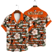 Baltimore Orioles Orange Tropical Bloom Hawaiian Shirt - TeeAloha