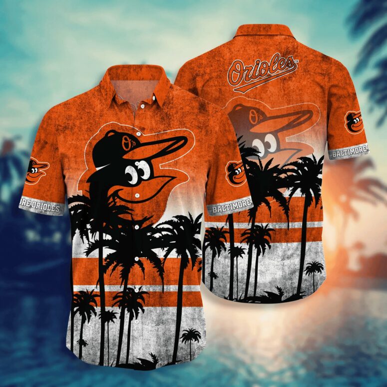 Baltimore Orioles Palm Beach Sunset Hawaiian Shirt