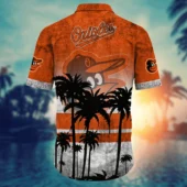 Baltimore Orioles Palm Beach Sunset Hawaiian Shirt Back - TeeAloha