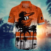 Baltimore Orioles Palm Beach Sunset Hawaiian Shirt Front - TeeAloha