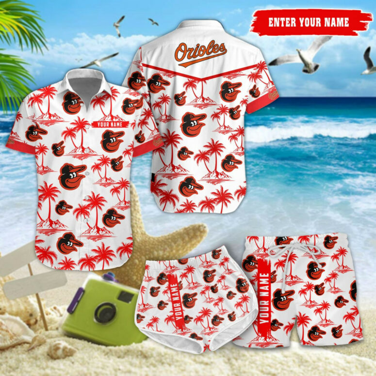 Baltimore Orioles Palm Breeze Hawaiian Shirt