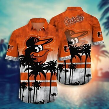 Baltimore Orioles Palm Horizon Hawaiian Shirt