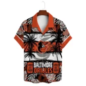 Baltimore Orioles Palm Sunset Hawaiian Shirt Front - TeeAloha