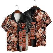 Baltimore Orioles Patriotic Flora Hawaiian Shirt - TeeAloha