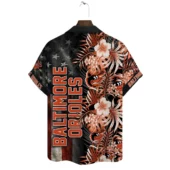 Baltimore Orioles Patriotic Flora Hawaiian Shirt Back - TeeAloha