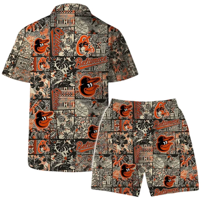 Baltimore Orioles Retro Patchwork Hawaiian Shirt