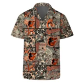 Baltimore Orioles Retro Patchwork Hawaiian Shirt Front - TeeAloha