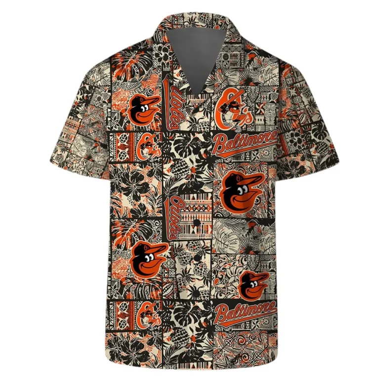 Baltimore Orioles Retro Patchwork Hawaiian Shirt