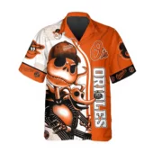 Baltimore Orioles Skull Spirit Hawaiian Shirt Front - TeeAloha