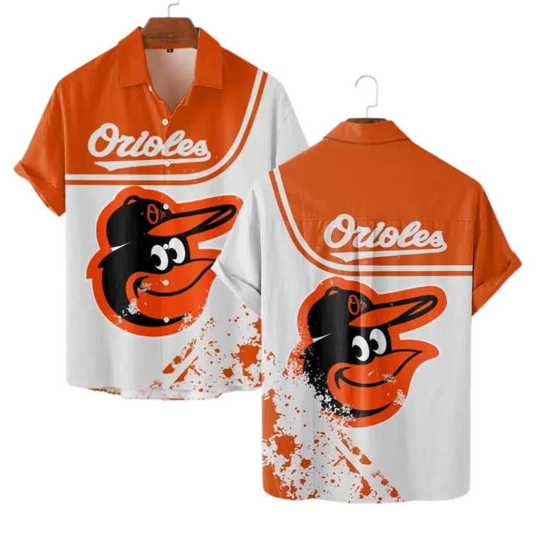 Baltimore Orioles Splash Logo Hawaiian Shirt