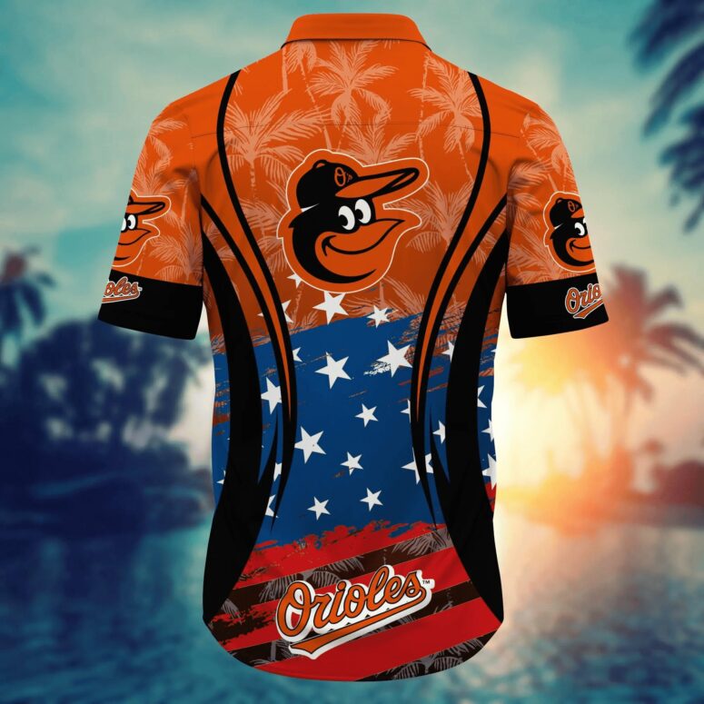 Baltimore Orioles Star Spangled Tropical Hawaiian Shirt