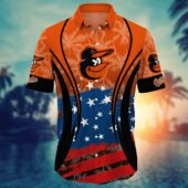 Baltimore Orioles Star Spangled Tropical Hawaiian Shirt Front - TeeAloha