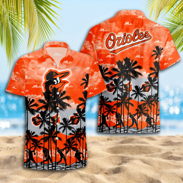 Baltimore Orioles Sunset Surf Hawaiian Shirt