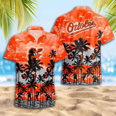 Baltimore Orioles Sunset Swing Hawaiian Shirt