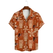 Baltimore Orioles Tiki Islander Hawaiian Shirt Front - TeeAloha