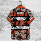 Baltimore Orioles Tiki Palms Hawaiian Shirt Back - TeeAloha