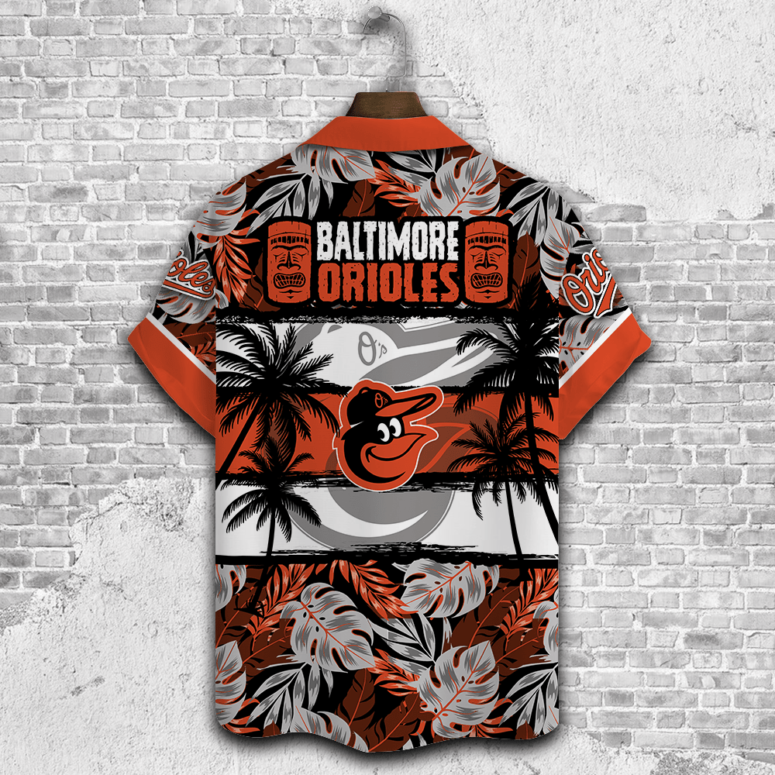 Baltimore Orioles Tiki Palms Hawaiian Shirt