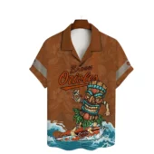 Baltimore Orioles Tiki Surfer Hawaiian Shirt Front - TeeAloha