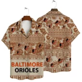 Baltimore Orioles Tribal Pattern Hawaiian Shirt - TeeAloha