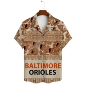 Baltimore Orioles Tribal Pattern Hawaiian Shirt Front - TeeAloha