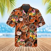 Baltimore Orioles Tropical Celebration Hawaiian Shirt Front - TeeAloha