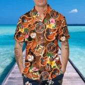 Baltimore Orioles Tropical Celebration Hawaiian Shirt Mockup Front Men - TeeAloha