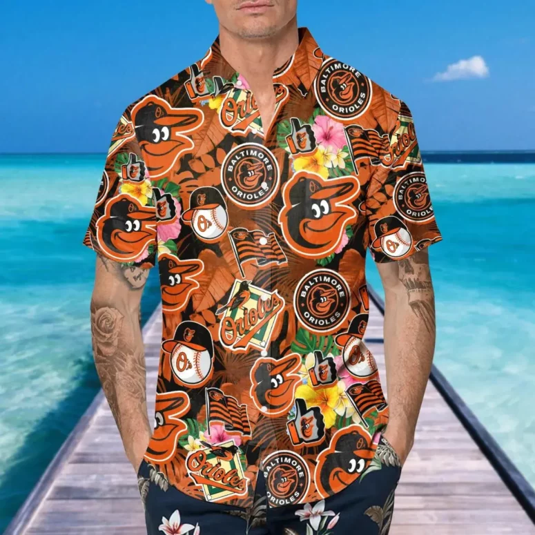 Baltimore Orioles Tropical Celebration Hawaiian Shirt