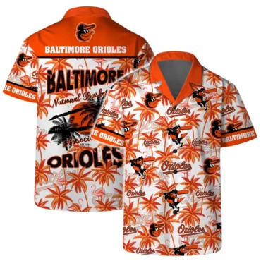 Baltimore Orioles Tropical Palms Hawaiian Shirt