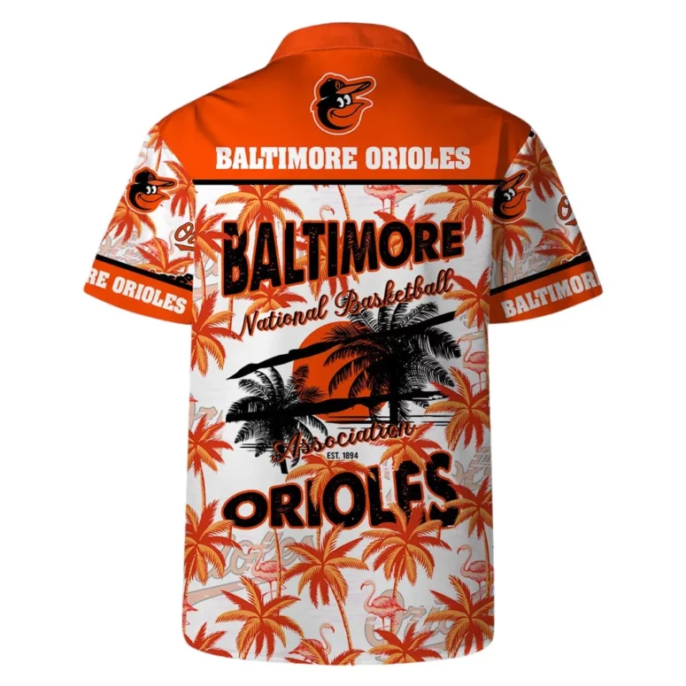 Baltimore Orioles Tropical Palms Hawaiian Shirt