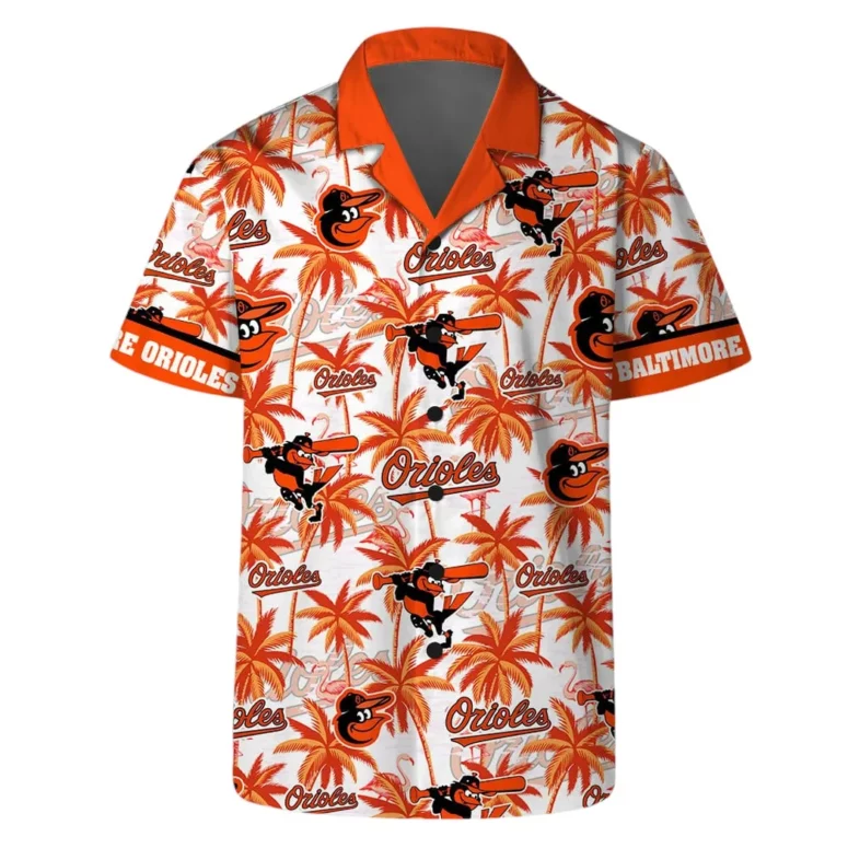 Baltimore Orioles Tropical Palms Hawaiian Shirt