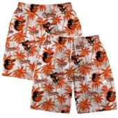 Baltimore Orioles Tropical Palms Hawaiian Shirt Short - TeeAloha