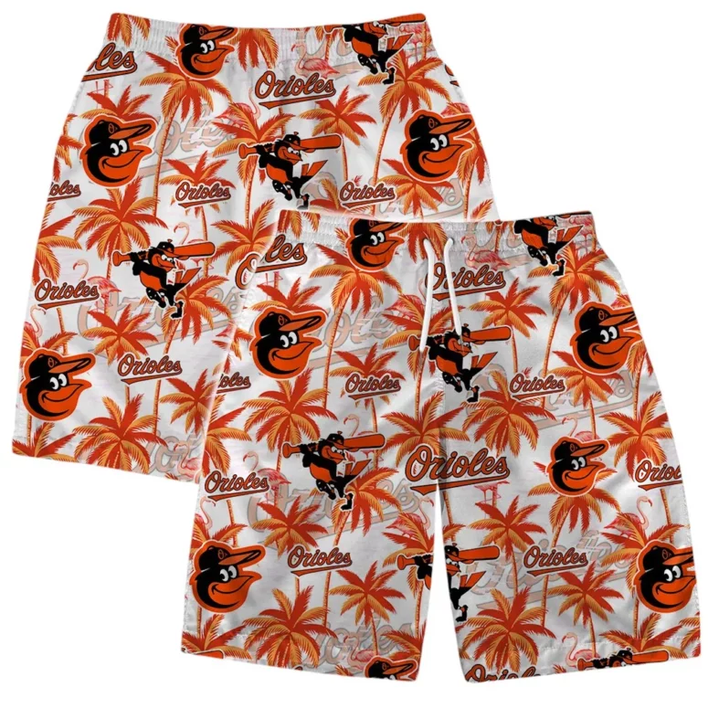 Baltimore Orioles Tropical Palms Hawaiian Shirt