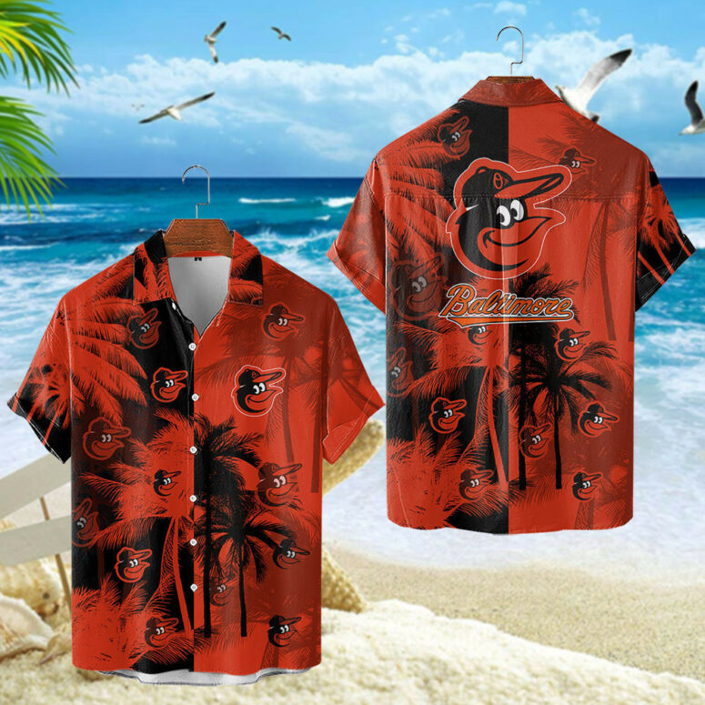 Baltimore Orioles Tropical Sunset Hawaiian Shirt