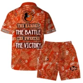 Baltimore Orioles Victory Tropics Hawaiian Shirt Back With Short - TeeAloha