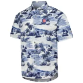 Chicago Cubs Blue Tropics Paradise Hawaiian Shirt Front - TeeAloha