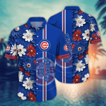 Chicago Cubs Bold Blossom Hawaiian Shirt